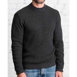 Line Of Trade Norfolk Waffle Knit Sweater Mens Sz S Midnight Blue Crewneck